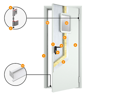 Конструкция Техническая дверь DoorHan 980х2050 правая